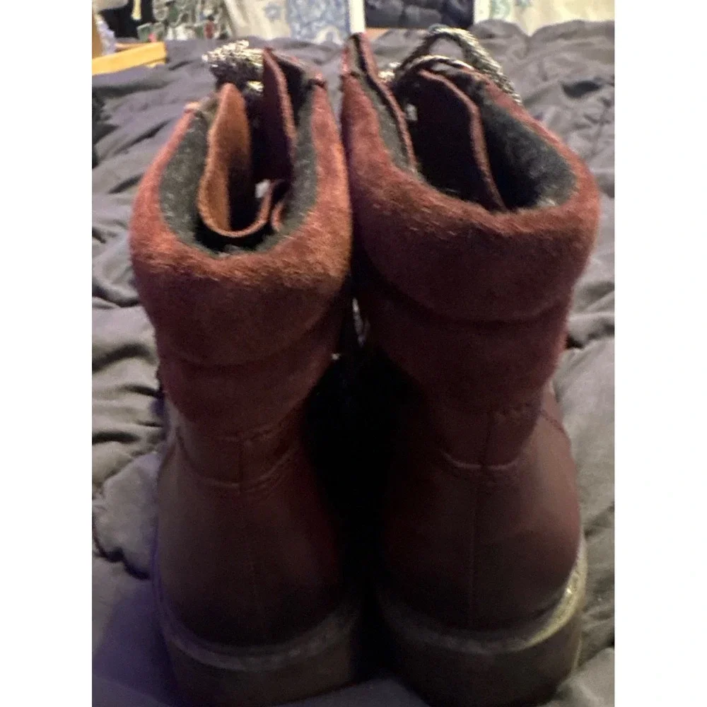 NEW Sam Edelman Women's Burgundy Leather Lace-Up Combat Ankle Boots Size 9